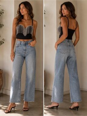 Black Rhinestone Fringe Bustier Top - Women's Statement Crop